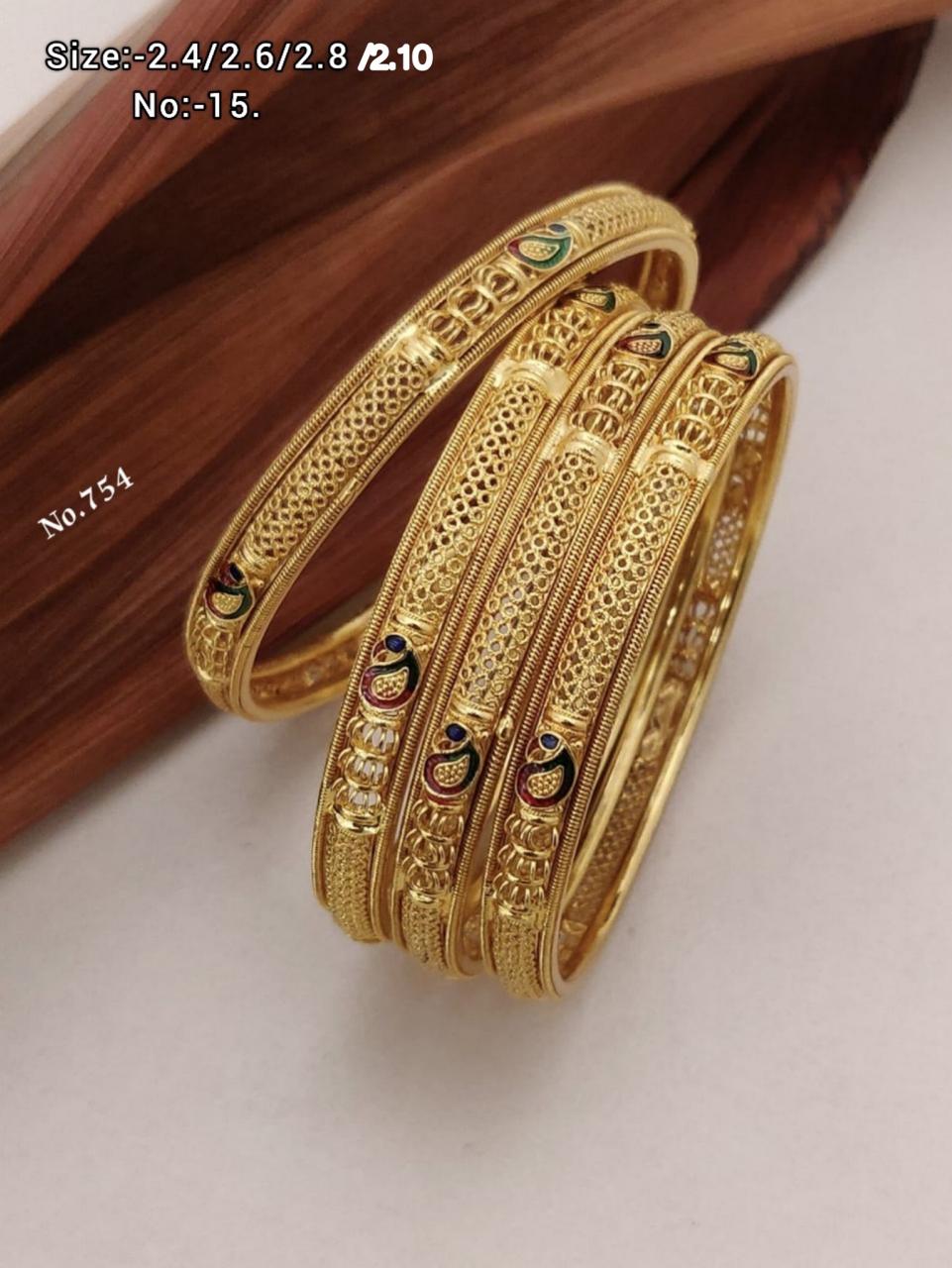 Designer Micro Gold Plating 4 Pice Bangles Suppliers in Mumbai
